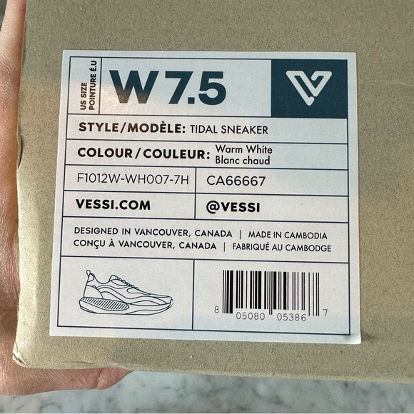 Vessi Waterproof Tidal Sneaker Warm White Women’s Size 7.5 - Picture 6 of 13